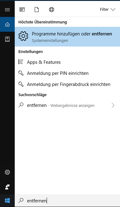 Entfernen Windows 10